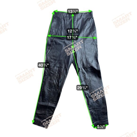 Vintage 90s Cache Black Leather High Waisted Tapered‎ Pants Size 6 Biker Sexy - Picture 2 of 7